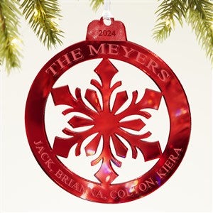 Snowflake Personalized Acrylic Christmas Ornament - Red
