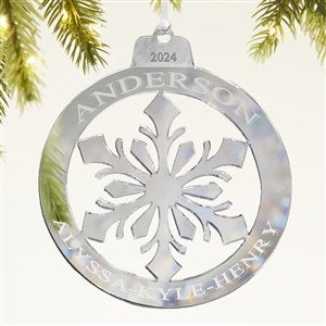 Snowflake Personalized Acrylic Christmas Ornament - Silver