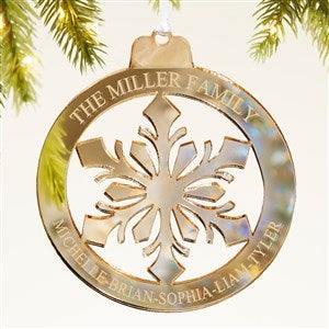 Snowflake Personalized Acrylic Christmas Ornament - Gold