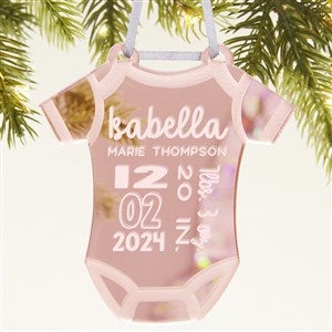 Baby Bodysuit Personalized Acrylic Ornament - Rose Gold