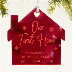 Our First Home Personalized Acrylic Ornament- Red