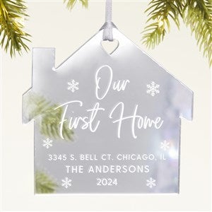 Our First Home Personalized Acrylic Ornament- Silver