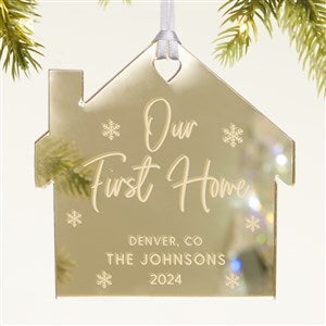 Our First Home Personalized Acrylic Ornament- Gold