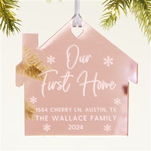 Our First Home Personalized Acrylic Ornament- Rose Gold