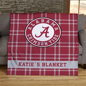 NCAA Plaid Alabama Crimson Tide Personalized 60x80 Plush Fleece Blanket