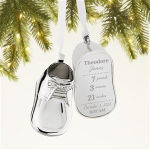 Personalized Silver Baby Bootie Metal Ornament - 45762