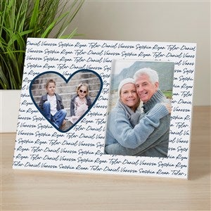 Family Heart Photo Personalized Off-Set Picture Frame