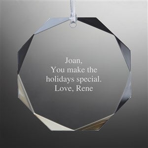 Engraved Faceted Glass Ornament  - 45793