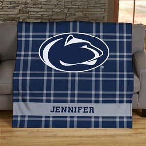 NCAA Plaid Penn State Nittany Lions Personalized 50x60 Plush Fleece Blanket