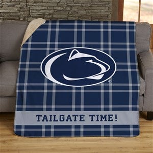 NCAA Plaid Penn State Nittany Lions Personalized 50x60 Sherpa Blanket