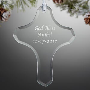 God Bless Personalized Cross Ornament
