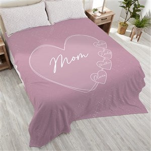 A Mother's Heart Personalized 90x108 Plush King Fleece Blanket