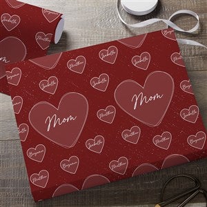 A Mother's Heart Personalized Wrapping Paper Roll - 6ft Roll