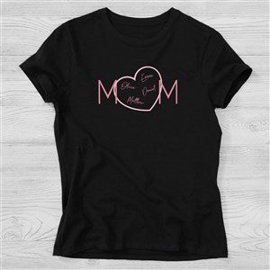 Mom Heart Personalized Ladies Fitted T-shirts
