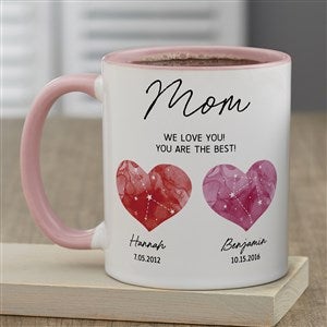 Birthstone Constellations Personalized Coffee Mug - Pink