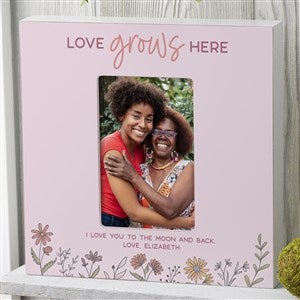 Love Blooms Here Personalized Box Picture Frame - 4x6 Vertical
