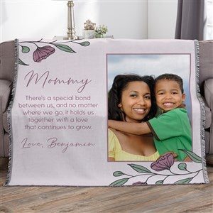 Floral Message for Mom Personalized Woven Throw Blanket - 50x60