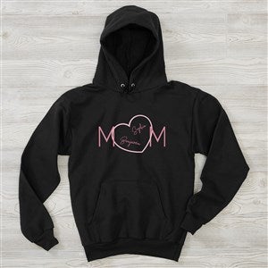 Mom Heart Personalized Ladies Hooded Sweatshirt
