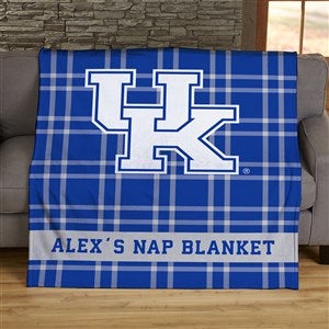 NCAA Plaid Kentucky Wildcats Personalized 60x80 Plush Fleece Blanket