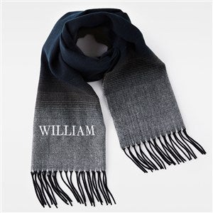 Embroidered Soft Fringe Scarf in Black Ombre  - 45970