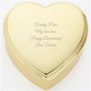Engraved Gold Heart Keepsake Box - 45998