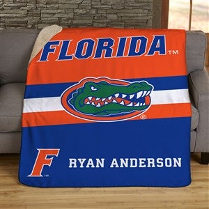 NCAA Stripe Florida Gators Personalized 60x80 Sherpa Blanket