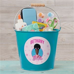 Merry & Bright Barbie Personalized Large Treat Buckets - Turquoise