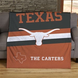 NCAA Stripe Texas Longhorns Personalized 60x80 Plush Fleece Blanket