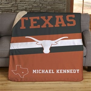 NCAA Stripe Texas Longhorns Personalized 60x80 Sherpa Blanket