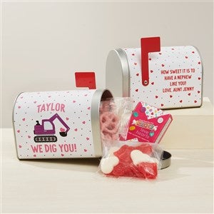I Dig You Personalized Valentine's Day Mailbox with Candy Gift Set