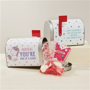 You're One of A Kind Personalized Valentine's Day Mailbox with Candy Gift Set