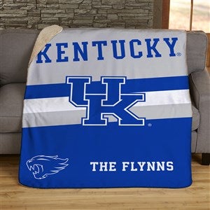 NCAA Stripe Kentucky Wildcats Personalized 60x80 Sherpa Blanket