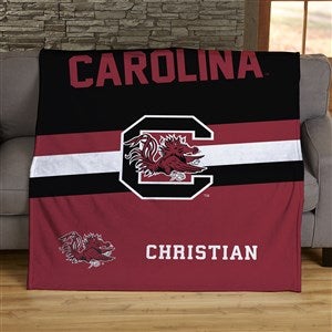 NCAA Stripe South Carolina Gamecocks Personalized 50x60 Plush Fleece Blanket