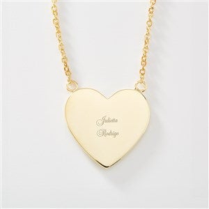 Engraved 14K Gold over Sterling Silver Heart Necklace - 46253