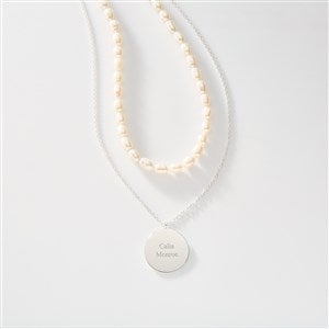 Pearl and Sterling Silver Pendant Necklace Set  - 46261
