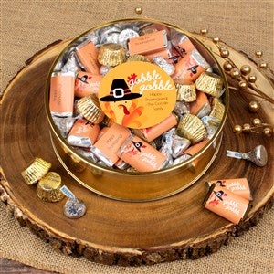 Happy Thanksgiving Personalized Extra Large Tin with Hershey's & Reese's Mix