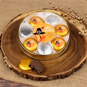 Happy Thanksgiving Large Tin with 8 Chocolate Covered Oreo Cookies