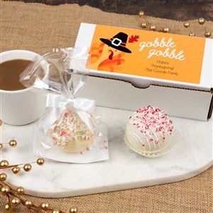 Personalized 2 ct. Thanksgiving Hot Cocoa Bomb Box  - Peppermint