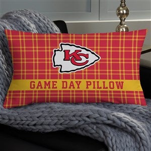 NFL Kansas City Chiefs Plaid Personalized Lumbar Throw Pillow