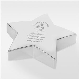 Personalized Logo Silver Star Paperweight - 46338