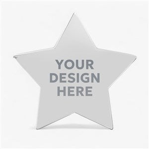 Personalized Logo Silver Star Paperweight  - 46338