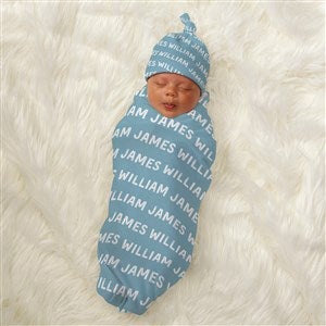 Playful Name Personalized Baby Hat & Receiving Blanket Set  - 46347