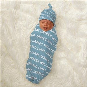 Playful Name Personalized Baby Hat & Receiving Blanket Set - 46347