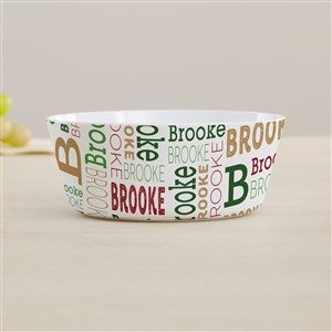 Christmas Repeating Name Personalized Kids Bowl