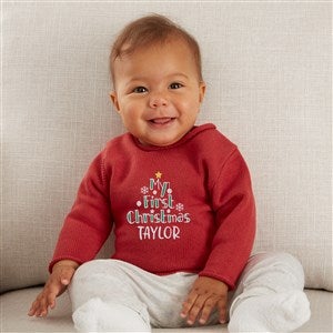 First Christmas Embroidered Baby Sweater - 46375