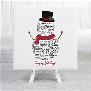 Snowman Repeating Name Personalized Tabletop Canvas