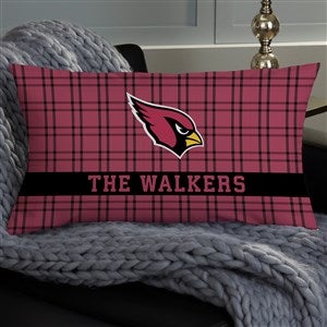 NFL Arizona Cardinals Plaid Personalized Lumbar Throw Pillow