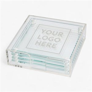 Personalized Logo Glass Coaster Set With Case - 46417