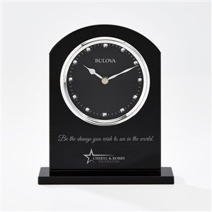 Personalized Logo Bulova Ebony Crystal Recognition Clock - 46418