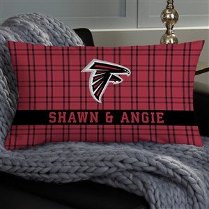 NFL Atlanta Falcons Plaid Personalized Lumbar Throw Pillow
